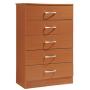 Hodedah 5 Drawer Chest, with Metal Gliding Rails, Cherry