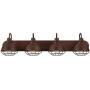 Kira Home Liberty 36'' 4-Light Modern Industrial Vanity/Bathroom Light, Brushed Bronze Finish + Metal Cage Shade