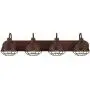 Kira Home Liberty 36'' 4-Light Modern Industrial Vanity/Bathroom Light, Brushed Bronze Finish + Metal Cage Shade