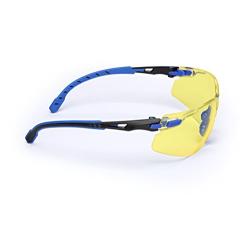 3M Safety Glasses, Solus 1000 Series, ANSI Z87, Scotchgard Anti-Fog, Amber Lens, Blue/Black Frame