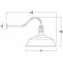 Large Black Steel 20 Inch Barn Lighting Shade - 300 Watt Capacity Porcelain Socket - LED Capable - 23 Inch Gooseneck and Mounting Plate