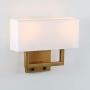 Permo 2-Lights Wall Sconce Light Fixture Antique Finish with White Textile Shades and 2pcs On/Off Switch Button Living Room Bedside Nightstand Light