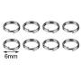 HUIHUIBAO 200 Pieces 6mm Metal Split Rings Nickel Plated Small Key Chain Ring Part for Ornament Crafts and Jewelry Making，Silver
