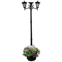 Sun-Ray 312014 Vittoria 2-Head Solar LED Lamp Post & Planter, Batteries Included, 7, Black