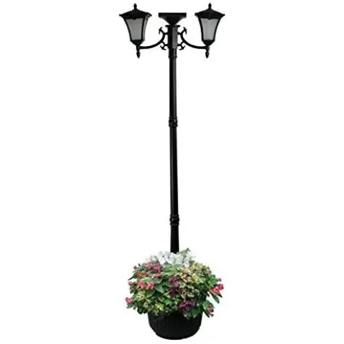 Sun-Ray 312014 Vittoria 2-Head Solar LED Lamp Post & Planter, Batteries Included, 7, Black Sun-Ray 312014 Vittoria 2-Head Solar LED Lamp Post & Planter, Batteries Included, 7, Black