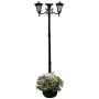Sun-Ray 312014 Vittoria 2-Head Solar LED Lamp Post & Planter, Batteries Included, 7, Black