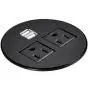 Desktop Power Grommet, Desk Power Socket Outlet with USB Charging Station,Hidden Desk Power Strip with 6 ft Heavy Duty Power Cord（18 AWG 10A 125V） Aluminum Alloy Surface