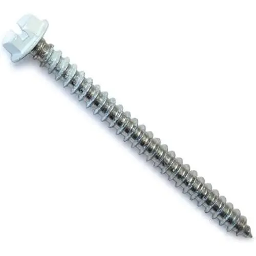 Hard-to-Find Fastener 014973187057 White Hex Head Sheet Metal Screws, 8 x 2, Piece-12 Hard-to-Find Fastener 014973187057 White Hex Head Sheet Metal Screws, 8 x 2, Piece-12