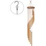 Topspeeder Wind Chime Outdoor Metal Wind Chimes Solid Wood and 18 Scrub Aluminum Alloy Gold Tubes Wind Chime 36’’ Large Garden Wind Chime for Party, Garden, Decor, Gift etc