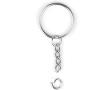 100pcs 1''/25mm Metal Split Key Ring with Chain Silver Key Ring Keychain Ring Parts Open Jump Ring and Connector Accessories for DIY (100pcs Split Key Ring with Chain)