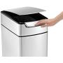 simplehuman 40 Liter / 10.6 Gallon Slim Touch-Bar Kitchen Trash Can, Brushed Stainless Steel