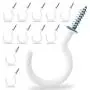 Cup Screw Hooks for Hanging,12 Pack Metal Ceiling Hooks Heavy Duty 2 inch Vinyl Steel Cup Hooks Outdoor Indoor Porch Bathroom Kitchen Wall Hang Hooks Set for Coffee Tea Cup, Plant, Light, Mug - White
