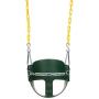 Eastern Jungle Gym Heavy-Duty High Back Half Bucket Toddler Swing Seat with Coated Swing Chains and Safety Strap