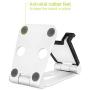 Olixar Smart Phone Holder for Desk Metal Construction - Adjustable - Anti-Slip Base and Convenient Charging Port - Fits All Smartphones & Tablets - Silver