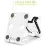 Olixar Smart Phone Holder for Desk Metal Construction - Adjustable - Anti-Slip Base and Convenient Charging Port - Fits All Smartphones & Tablets - Silver