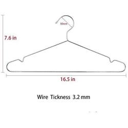 JUNING Wire Hangers, 50 Pack Stainless Steel Strong Metal Clothes Hangers-16.5 Inch, Silvery