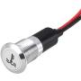 uxcell Pilot Dashboard Light DC 12V 12mm Red LED Signal Indicator Light Metal Shell with Symbol (Water Temperature) 2pcs