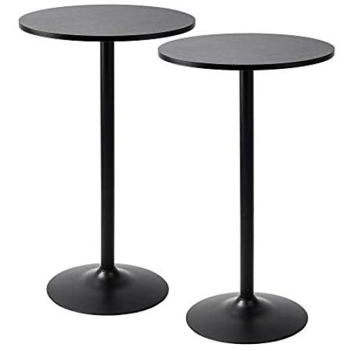 Pearington Santina 2 Pack Round Bar and Pub Table, Black