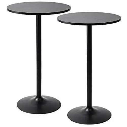 Pearington Santina 2 Pack Round Bar and Pub Table, Black