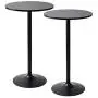 Pearington Santina 2 Pack Round Bar and Pub Table, Black