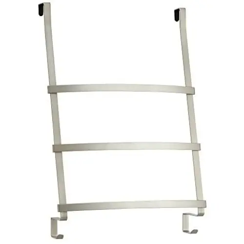 iDesign 59655 Gia Metal Over the Shower Door Towel Rack, Hooks for Master, Guest, Kids Bathroom, 16.83'' x 6.57'' x 24.12'' - Satin Silver iDesign 59655 Gia Metal Over the Shower Door Towel Rack, Hooks for Master, Guest, Kids Bathroom, 16.83'' x 6.57'' x 24.12'' - Satin Silver