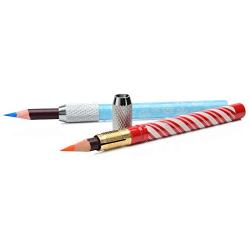 Pencil Extenders Set of 5 Pencil Lengthener for Color Pencils - Perfect gift for artist with Christmas Design