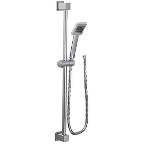 Moen S3879EP 90 Degree Modern Eco-Performance Handshower Handheld Shower with 30 Slide Bar and 69-Inch Metal Hose, 30'' x 60'', Chrome