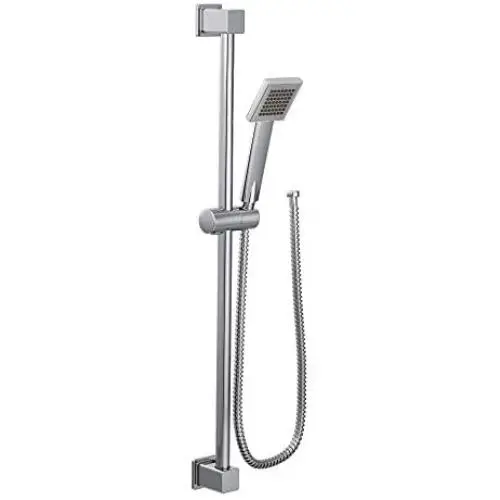Moen S3879EP 90 Degree Modern Eco-Performance Handshower Handheld Shower with 30 Slide Bar and 69-Inch Metal Hose, 30'' x 60'', Chrome