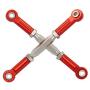 2PCS ZYCST RC Front Rear Metal Adjustable Steering Linkage Servo Link 80-100mm Pull Rod for Traxxas Slash 4x4 5807 Stampede HQ727 1/10 RC Car Upgraded Parts,Red