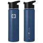 IRON °FLASK Sports Water Bottle - 14oz,18oz,22oz,32oz,40oz, or 64oz, 3 Lids (Spout Lid), Vacuum Insulated Stainless Steel, Hot, Modern, Simple Thermo Mug, Hydro Metal Canteen (22 Oz, Twilight Blue)