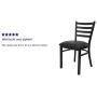 Flash Furniture HERCULES Series Black Ladder Back Metal Restaurant Chair - Black Vinyl Seat