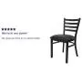 Flash Furniture HERCULES Series Black Ladder Back Metal Restaurant Chair - Black Vinyl Seat