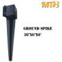 MTB Fence Post Anchor Ground Spike Metal Black Powder Coated 36 x 6 x 6 Inches Outer Diameter (Inner Diameter 5.5 x5.5 Inches), Pack of 4