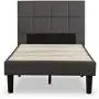ZINUS Lottie Upholstered Platform Bed Frame / Mattress Foundation / Wood Slat Support / No Box Spring Needed / Easy Assembly, Grey, Twin ZINUS Lottie Upholstered Platform Bed Frame / Mattress Foundation / Wood Slat Support / No Box Spring Needed / Easy Assembly, Grey, Twin
