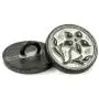 Bezelry 12 Pieces Gentianaceae Flower Metal Shank Buttons. 14mm (9/16 inch) (Gunmetal White Patina) Bezelry 12 Pieces Gentianaceae Flower Metal Shank Buttons. 14mm (9/16 inch) (Gunmetal White Patina)