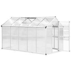 Outsunny 10 L x 6 W Outdoor Walk-in Garden Greenhouse with Roof Vent for Ventilation & Rain Gutter for Water Collection