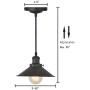 Industrial Pendant Light Fixture, XIDING Vintage Edison Hanging Light, Retro Premium Matte Black Finish Metal Shade, E26 Base, Adjustable Wire, 1-Light …