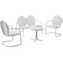 Crosley Furniture Griffith 4-Piece Metal Outdoor Conversation Set with Table, Loveseat, and 2 Chairs - White