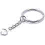 Metal Split Keychain Ring Parts - 50 Key Chains with 28mm Open Jump Ring and Connector - Make Your Own Key Ring