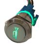Etopars 12V 5A Car Motor Green LED Light Momentary Speaker Horn Bells Push Button Stainless Steel Metal Switch Toggle 19mm Socket Plug Wire