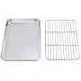P&P CHEF Toaster Oven Tray and Rack Set, Stainless Steel Baking Pan with Cooling Rack, Fit Your Small Oven & Single Person Use, Non Toxic & Easy Clean