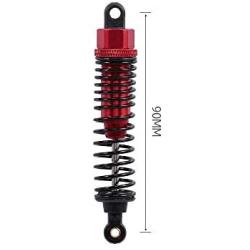 Hooshion 4 Pack Adjustable Oil 60mm 85mm 100mm Front and Rear Metal Shock Absorber Damper for 1/10 RC Car Truck Parts Crawler Type Axial SCX10 TRX4 D90 (Red, 85mm)