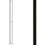 Stair Railing Balusters (Box of 10) Stair Parts 1/2'' Plain Bar Iron Spindle Hollow Square Metal Balusters (Real Satin Black not Matte)