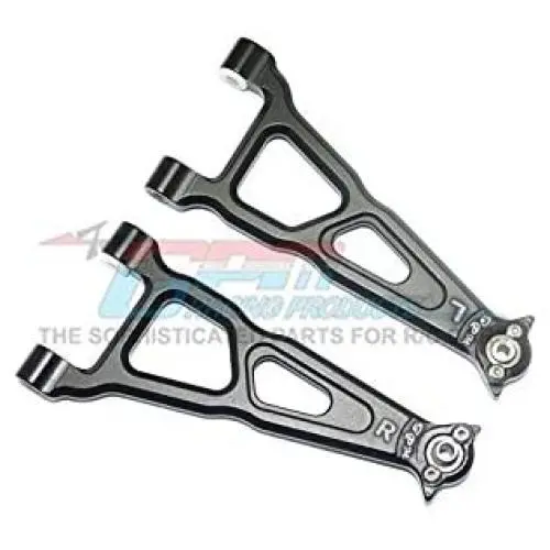 GPM Losi 1/10 Baja Rey 4WD Desert Truck (LOS03008) Upgrade Parts Aluminum Front Upper Suspension Arm - 1 Pair Set Black