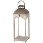 Glitzhome Mondern Farmhouse Wood Metal Lanterns Decorative Candle Lanterns Set of 2, White (No Glass)