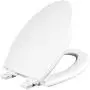 Mayfair 1847SLOW 000 Kendall Slow-Close, Removable Enameled Wood Toilet Seat that will Never Loosen, 1 Pack ELONGATED - Premium Hinge, White