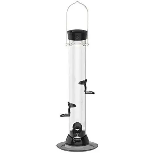 Droll Yankees Onyx Clever Clean and Fill Mixed Seed Bird Feeder, 18 Inches, 4 Ports, Black Droll Yankees Onyx Clever Clean and Fill Mixed Seed Bird Feeder, 18 Inches, 4 Ports, Black