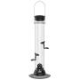 Droll Yankees Onyx Clever Clean and Fill Mixed Seed Bird Feeder, 18 Inches, 4 Ports, Black