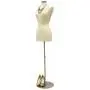 Female Mannequin Dress Form Torso with Round Metal Base and Neck Cap - Off White Premium Fully Pinnable Womens Dress Form #F6/8W+BS-04 Female Mannequin Dress Form Torso with Round Metal Base and Neck Cap - Off White Premium Fully Pinnable Womens Dress Form #F6/8W+BS-04