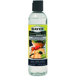 Bayes High-Performance Food Grade Mineral Oil Wood & Bamboo Conditioner and Protectant - Cleans, Conditions and Protects Wood, Bamboo, and Teak Cutting Boards and Utensils - 12 oz